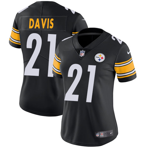 Nike Steelers #21 Sean Davis Black Team Color Women's Stitched NFL Vapor Untouchable Limited Jersey